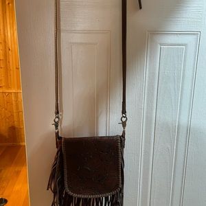 Cross body western fringe purse